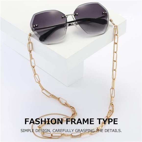 AEVOGUE Sunglasses For Women Oversized Rimless Diamond Cutting Lens Sun Glasses main image 3